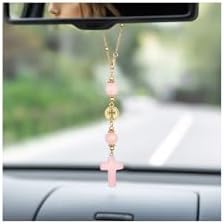 Cross Crystal Hanging Car Charm, Cute Healing Stones Car Decor by RisyfjewJewelry