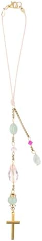 Sibba Natural Jade Cross Car Hanging Ornament, Handmade Glass Beaded Rearview by Sibba