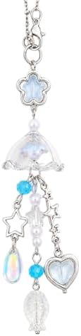 Blue Jellyfish Rearview Mirror Charm, Gift by LuneClat