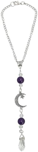 Purple Amethyst Hanging Car Charm Stone Bead Boho Cute Auto Rearview Mirror by CABODYALS