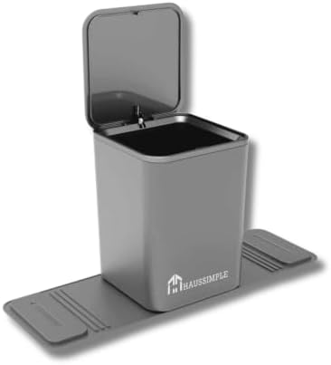 Car Trash Can for Vehicles Leakproof Compact Garbage Bin w/Stability Flap by HAUSSIMPLE