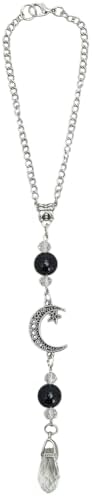 Black Obsidian Hanging Car Charm Stone Auto Rear View Mirror Ornament Dangling by CABODYALS