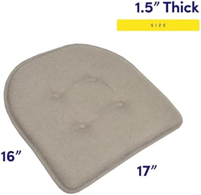 Sweet Home Collection Chair Cushion Memory Foam Pads Tufted Slip Non Skid - Image 2
