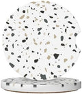 Terrazzo Marble Car Cup Holder Coaster 2 Pack Absorbent Ceramic Car Coasters by OHZOLLAN