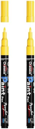 Overseas 2 Pack Yellow Acrylic Paint Pens Paint Markers Extra Fine Tip by Overseas