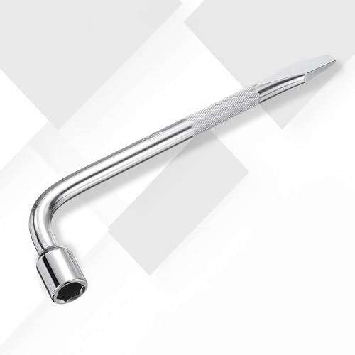 HARFINGTON Car Spare Tire Lug Wrench 17mm Carbon Steel l Type Slotted End - Image 3