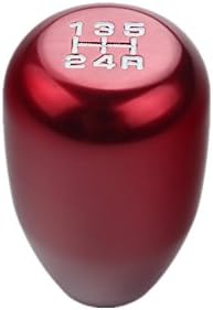 DEWHEL JDM Universal 5 Speed Manual Shift Knob M10x1.5 Screw On Red by DEWHEL