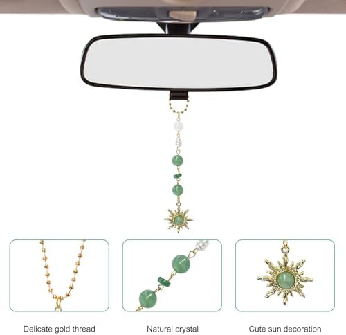 Sun Hanging Car Charm, Rear View Mirror Cute Boho Dangling Sun Car Decor - Image 3