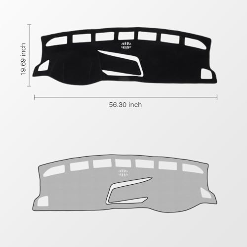 KUST Black Dash Cover for Volkswagen VW Taos 2022-2025 2026 Polyester Dashboard - Image 2