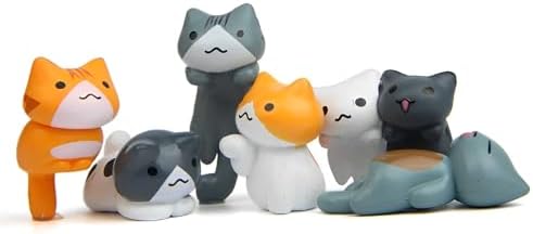 6 Pcs Cute Cat Car Accessories Funny Resin Cat Figurines - Image 2