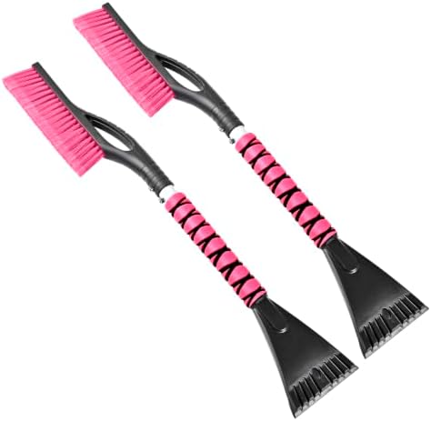 27" Snow Brush and Ice Scrapers Detachable Pivoting, Soft Bristle Head by YLCVBUD
