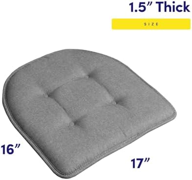 Sweet Home Collection Chair Cushion Memory Foam Pads Tufted Slip Non Skid - Image 2