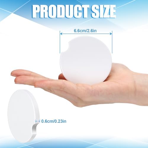 48 Pcs Sublimation Coasters Blanks, Ceramic Car Coasters, 2.6 Inch - Image 6