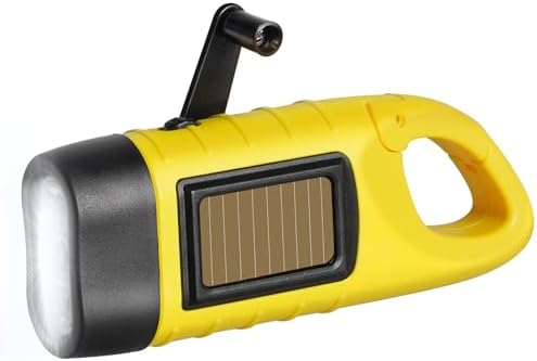 SEANCHEER Hand Crank Solar Powered Flashlights, Compact Emergency LED by SEANCHEER