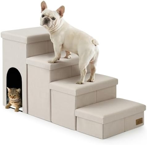 COZY KISS Dog Stairs with Storage, 22.6" H Dog Steps with Condo by COZYKISS