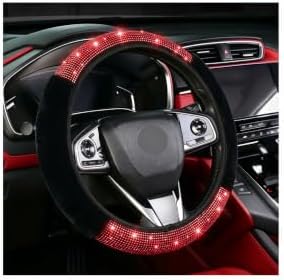 Bling Steering Wheel Cover Fluffy Red Rhinestone by Muamos