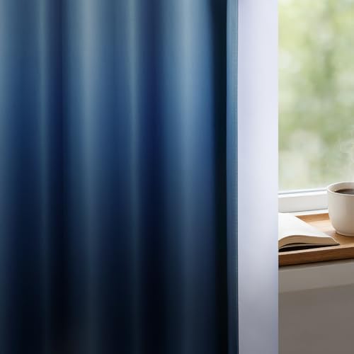 SimpleHome Ombre Gradient Blue White to Gray Curtains - Image 6