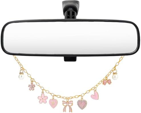 Rearview Mirror Hanging Ornament Pink Car Charm by BEAMARKER