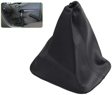 AJHLJ® Car Shift Gear Stick Handbrake Cover Manual Shift Boot Black Leather by AJHLJ