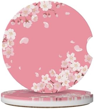 Pink Cherry Blossom Car Coasters by Unknown