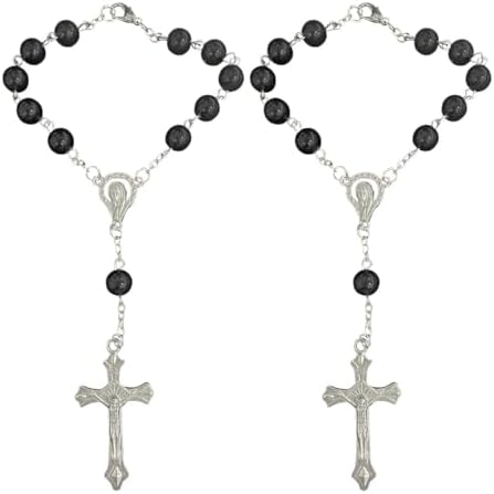 smilfuy 2PCS Car Rosary for Rearview Mirror by smilfuy