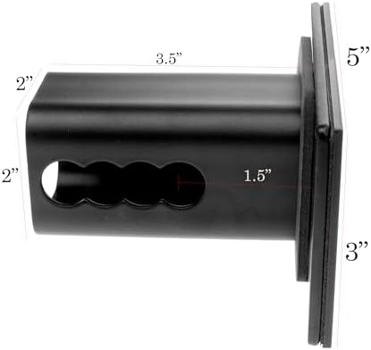 USA Metal Flag Hitch Cover Fits 2" Receivers Black & Black - Image 3