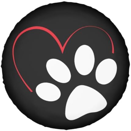 Spare Tire Covers for Trailers, Funny Dog Cat Paw Print Heart Wheel Protectors - Image 7