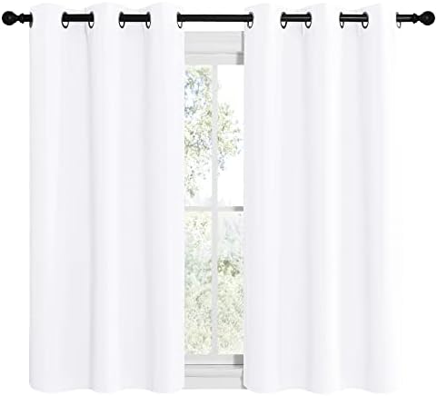 NICETOWN White Window Curtain Panels 50 inch Length, 50% Light Blocking Curtains - Image 2