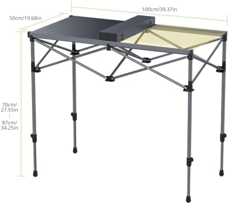Anbte 34.2” Tall Folding Camping Table, Aluminum Portable, 39” X 20” - Image 3