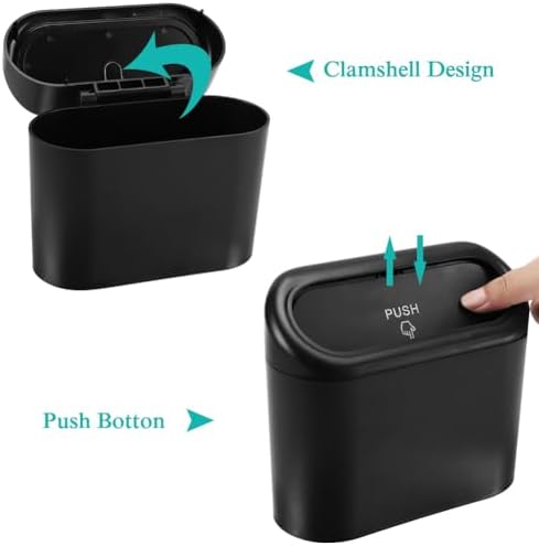 Accmor Car Trash Can with Lid, Leakproof Vehicle Garbage Organizer Holder Bin - Image 3