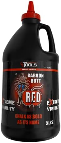 CE TOOLS 3LB Baboon Butt Red® EXTREME VISIBILITY Marking Chalk-Made in USA Red by CETools
