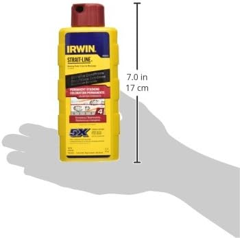 IRWIN Tools STRAIT-LINE Permanent Staining Marking Chalk, Crimson Red - Image 3