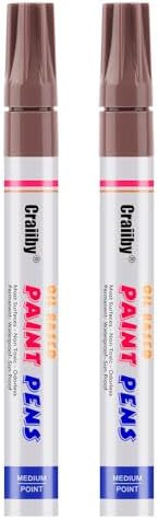 Brown Paint Markers, 2 Pack Oil-Based Waterproof Quick Dry Permanent Paint Pen by Craiiby