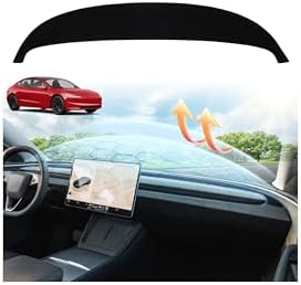 Cartist Dash Cover for 2024-2026 Tesla Model 3 Highland Black Dashboard Mat by cartist