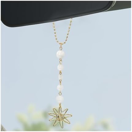 Sun Hanging Car Charm, Rear View Mirror Cute Boho Dangling Sun Car Decor by Unknown