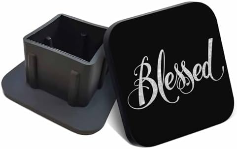 Swono 2x2 Tow Hitch Cover Gold Blessed Letter Funny Pattern Rubber Trailer by Swono