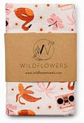 Wildflowers Microfiber Kitchen Towels | Flamingo Flowers | Waffle Fabric Tea by FlourishPetProducts