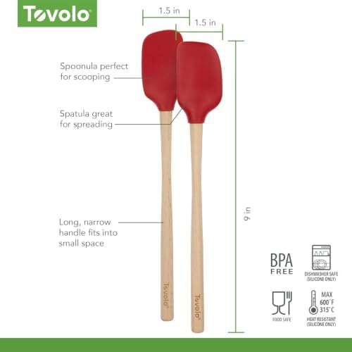 Tovolo Mini Spoon Spatula Wooden Handle Set - Image 5