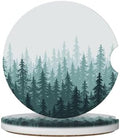 Green Forest Car Coasters for Cup Holders, 2 Pack Car Cup Holder Coasters for by Unknown