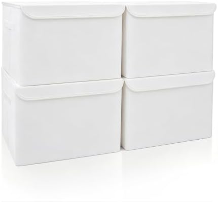 Bagnizer Large 22 Quart Linen Fabric Foldable Storage Bin Cube Organizer Basket by Bagnizer