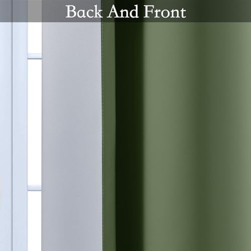 SimpleHome Ombre Curtains Sage Green to Grey White - Image 6