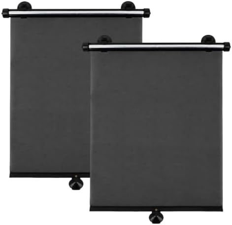 2 Pack Manual Retractable Car Side Window Sun Shade, 15.7" x 17.7" Roller by Unknown
