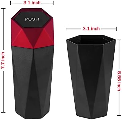 JUSTTOP Car Trash Can with Lid, Diamond Design Small Automatic Portable Trash - Image 4