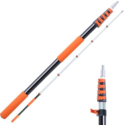 Telescoping Extension Pole 5-12 ft, Reaches 18 ft. Lightweight Aluminum Alloy by Unknown