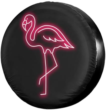 Pink Flamingo Spare Tire Cover Dust-Proof Wheel Tire Cover Fit Trailer by Foruidea