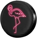 Pink Flamingo Spare Tire Cover Dust-Proof Wheel Tire Cover Fit Trailer by Foruidea