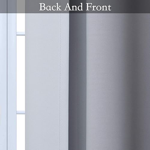 SimpleHome Ombre Black to Grey White Curtains - Image 5