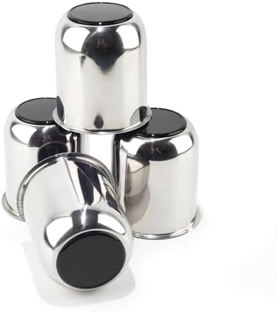 4Pcs 3.19" Stainless Trailer Wheel Center Caps, 3.62" H Chrome - Image 2