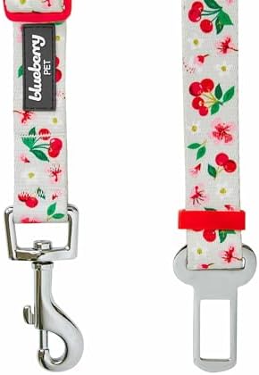 Blueberry Pet 8 Patterns Cherry Garden Grey Adjustable Dog Seat Belt Tether - Image 3