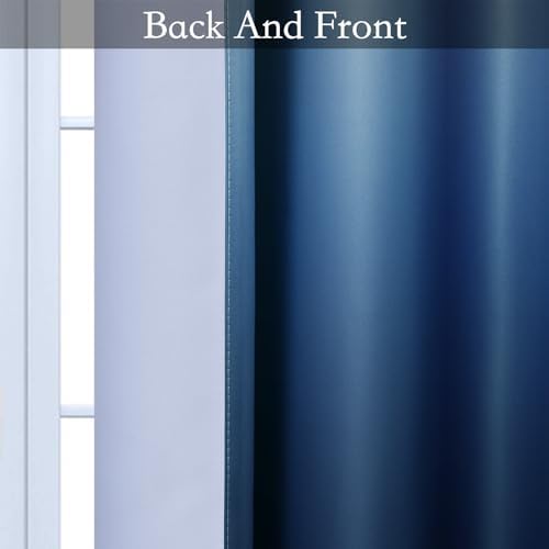 SimpleHome Ombre Gradient Blue White to Gray Curtains - Image 4